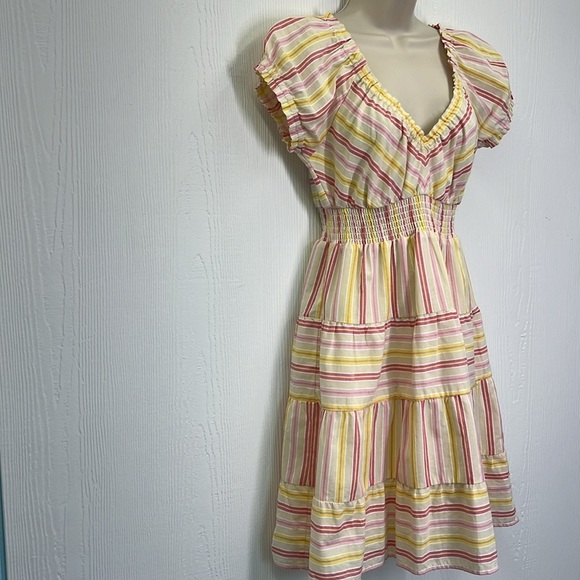 Betsey Johnson - Novelty Striped Pink Multi Colored Mini Dress Size Small - Picture 4 of 10